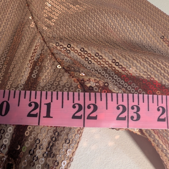 INC International Concepts Sequin Wrap Dress in Rose Gold Size XL - Picture 7 of 10